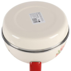 Чайник со свистком Рубин Цветущий гранат, эмаль, слоновая кость, 3,5 л. (ТМ04/35/04/37/H13)(430217)