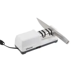 Точилка для ножей электрическая Inhouse IKSH-2401W, белая