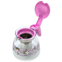 Чайник заварочный, 900 мл, стекло AGNESS, 885-113, СИРЕНЬ