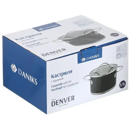 Кастрюля Daniks Денвер, нерж., индукция, 3,9 л (GS-01337-20CA)
