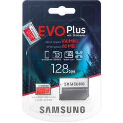Карта micro-SD 128 GB Samsung MB-MC128KA/RU(EU) EVO PLUS + adapter Class