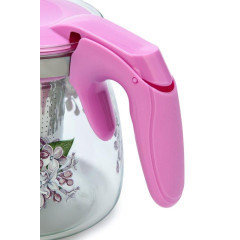 Чайник заварочный, 900 мл, стекло AGNESS, 885-113, СИРЕНЬ