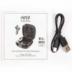 Гарнитура Bluetooth HIPER HTW-MX8 (GENOME X8) black/чёрный