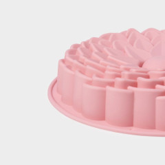 Форма для выпечки силикон Доляна «Хризантема», 22 см, розовый (630818)