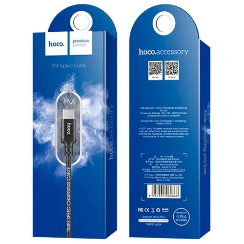 Кабель USB 2.0 A вилка - Type C 1 м HOCO X14 Black
