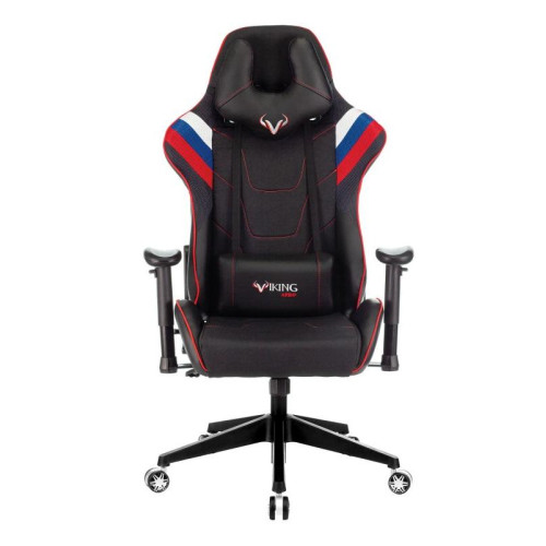 Кресло игровое Zombie VIKING 4 AERO белый/синий/красный текстиль/эко.кожа