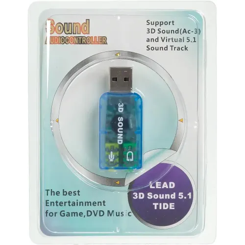 Звуковая карта USB TRUA3D (C-Media CM108) 2.0 channel out 44-48KHz (5.1 virtual channel) RTL