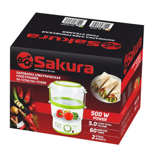 Пароварка SAKURA SA-7213GR, 5л.