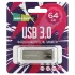 Карта USB3.0 64 GB More Choice MF64m металл Silver