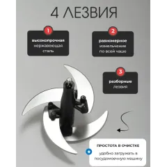 Измельчитель VICONTE VC-447 черный/стальной