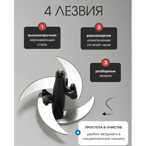 Измельчитель VICONTE VC-447 черный/стальной