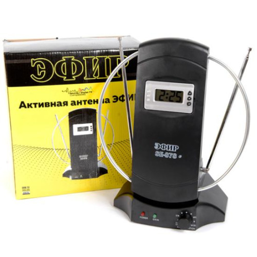 Антенна комнатная ЭФИР SE-878 DVB-T2/ДМВ+МВ,активная