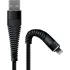 Кабель USB 3.0 A вилка - 8pin 1 м Borasco Lightning 1m 3А Fishbone усиленный черный