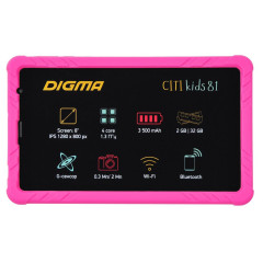 Планшет 8" Digma CITI Kids 818 розовый