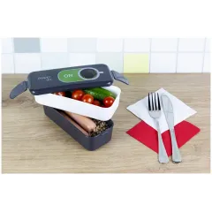 Ланч-бокс IDEA для обеда, кофе (0,5+0,5л) (М1233)