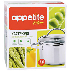 Кастрюля APPETITE Prime, нерж., 3,6 л.