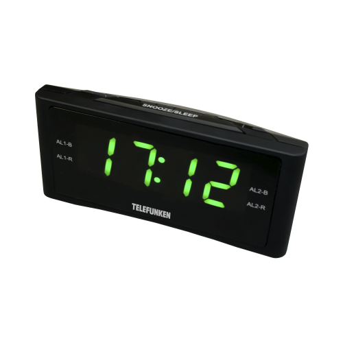 Радиочасы TELEFUNKEN TF-1712 черный с зеленым