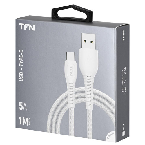 Кабель USB 2.0 A вилка - Type C 1 м TFN-CUSBCUSB5A1MWH белый