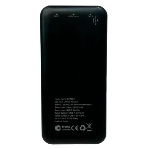 Повербанк 20000 мАч Energizer UE20031 черный