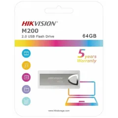 Карта USB2.0 64 GB Hikvision M200 HS-USB-M200/64G серебристый