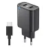 СЗУ OLMIO 2.4A Smart IC + кабель Type-C двухпортовое черное