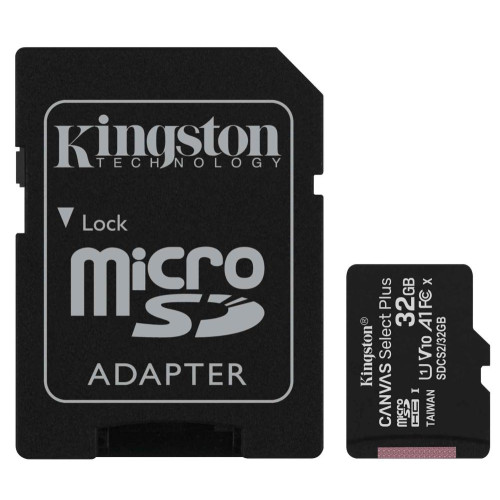 Карта micro-SD 32 GB Kingston Class10 Canvas Select Plus+адаптер