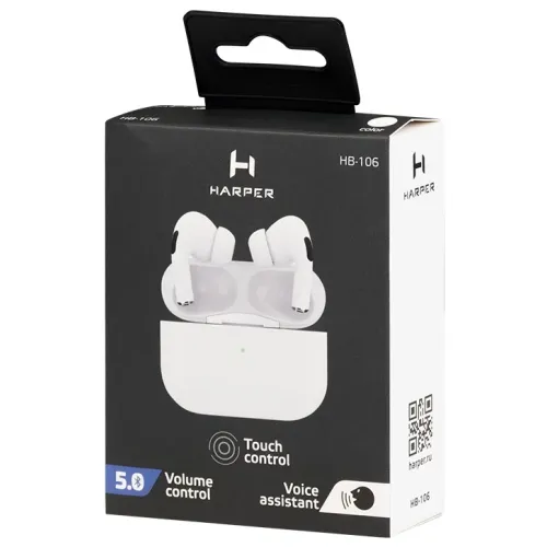 Гарнитура Bluetooth HARPER HB-106 WHITE