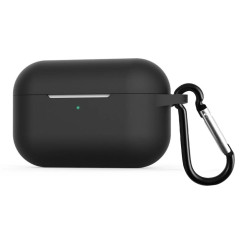 Чехол для AirPods ZIBELINO Glitter с карабином черный
