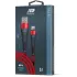 Кабель USB 3.0 A вилка - 8pin 1 м Borasco Lightning 1m 3А Fishbone усиленный красный