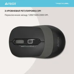 Мышь A4 Fstyler FG10S черный/серый оптическая (2000dpi) беспроводная USB