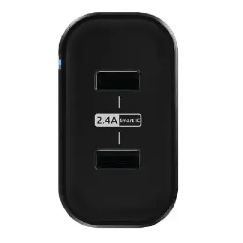 СЗУ OLMIO 2.4A Smart IC + кабель Type-C двухпортовое черное