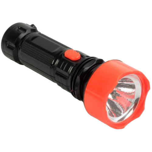 Фонарь SIMA аккумуляторный, 1 LED, от сети, красный/черный (1134489)