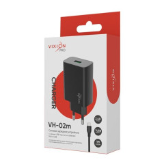 СЗУ Vixion VH-02m 2.4A Smart IC + кабель microUSB PRO
