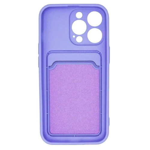 Бампер Apple iPhone 13 Pro ZIBELINO Silicone Card Holder сиреневый защита камеры
