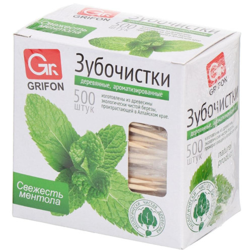 Зубочистки GRIFON 500шт с ментолом 400-513 (437-149)