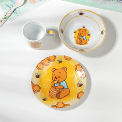Набор столовый детский ДОЛЯНА «Медвежонок и мёд», керамика, 3 пр.(9438006)