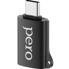 Адаптер USB 2.0 A вилка -  Type-C Pero AD02 OTG черный (*3)