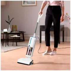 Пылесос вертикальный моющий Kitfort КТ-5157-3 белый/синий