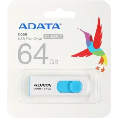 Карта USB2.0 64 GB ADATA Classic C008 (AC008-64G-RWE) синий/белый