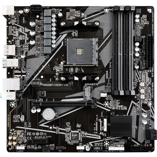 М/П SOC-AM4 Gigabyte A520M DS3H V2 Soc-AM4 AMD A520 4xDDR4 mATX