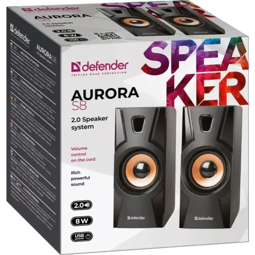 Акустика DEFENDER Aurora S8 USB 65408 черный 