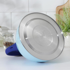 Чайник со свистком ДОЛЯНА «Свиристель», нерж., голубой, 3 л.(5406056)