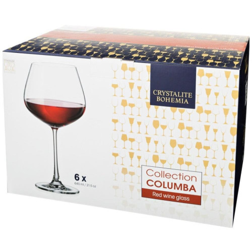 Набор бокалов для вина Bohemia Columba, стекло, 640 мл, 6 шт.(01074)