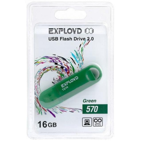 Карта USB2.0 16 GB EXPLOYD 570 зеленый