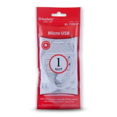 Кабель USB 2.0 A вилка - microUSB 1 м Belsis BL1098W белый