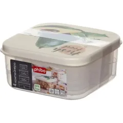 Контейнер (набор) Бытпласт, Phibo, пластик, квадратный, 4 шт. (С3264007)(437073)