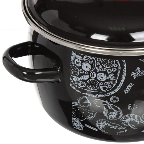 Кастрюля APPETITE Chilli, эмаль, индукция, черная, 4,0л (1МС201Р)(310973)
