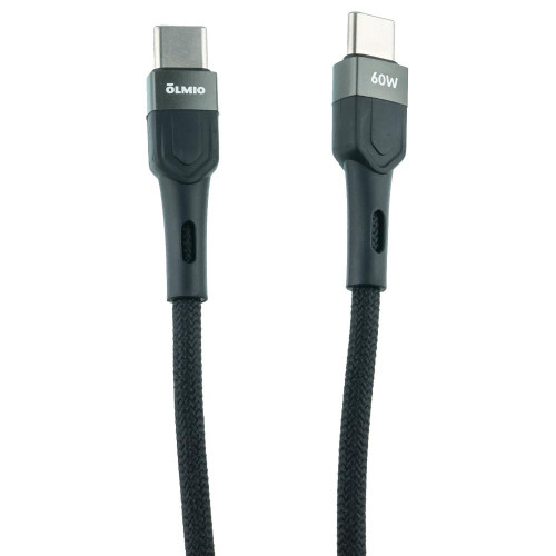 Кабель USB 3.0 Type C - Type C 1.2 м 3A Olmio 60W PD BOLT черный