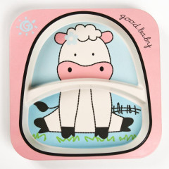 Тарелка детская из бамбука NN, 2-х секционная, микс (4298764)