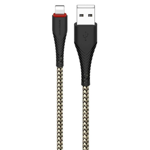 Кабель USB 2.0 A вилка - 8pin 1 м Borofone BX25 2.4A нейлон (Black)